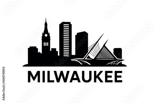 City skyline with iconic buildings and landmarks, Milwaukee