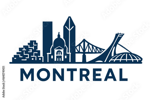 Montreal city skyline with iconic buildings and landmarks