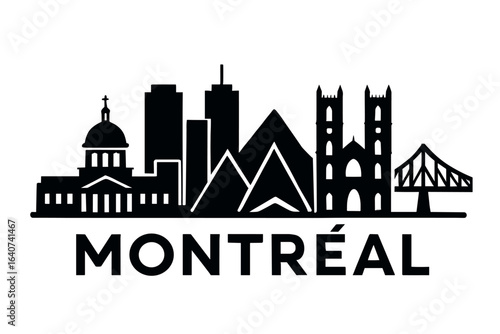 Montreal city skyline with iconic buildings and landmarks
