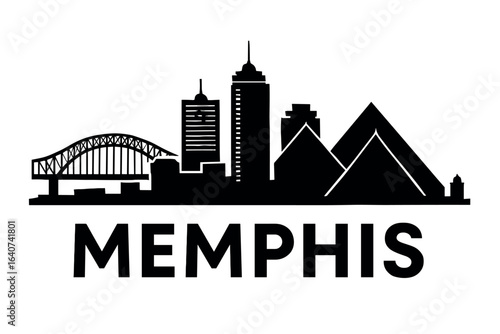 Memphis city skyline with iconic buildings and landmarks