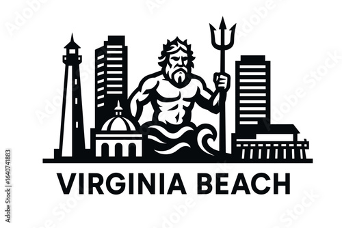 Virginia Beach city skyline with iconic buildings and landmarks