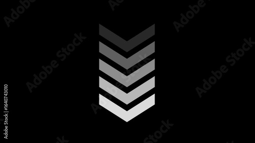 Color down direction arrow icon animation on transparent background. Animated arrow icon pointing down. Abstract beautiful down side directional arrow.