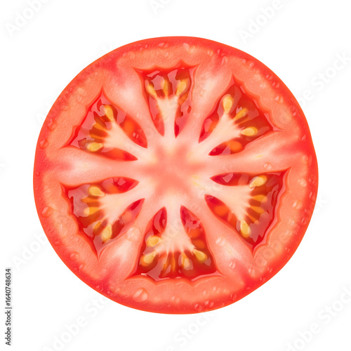 Wallpaper Mural Juicy red tomato slice with visible seeds and texture isolated on transparent background Torontodigital.ca