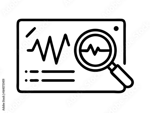 This high-quality Signal Analysis icon is a part of the Thin Line Vector icon series, featuring pixel perfect design and editable stroke capabilities. Perfect for use in data monitoring, signal proces