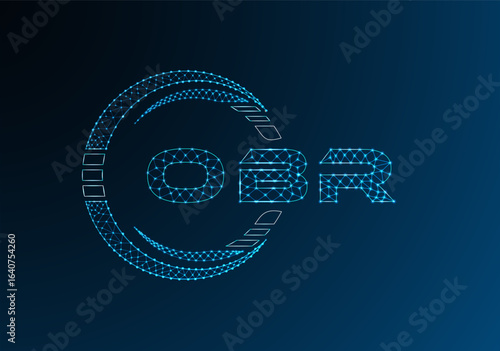 OBR low poly letter logo vector design. OBR lower poly logo design. Low poly logo.