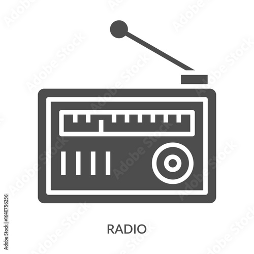 Radio Icon Line Style. Design Vector Illustration