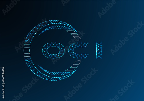 OCI low poly letter logo vector design. OCI lower poly logo design. Low poly logo.