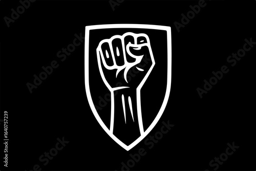 Power Fist Emblem icon vector bundle