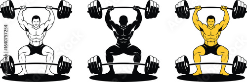 Powerful weightlifter lifting heavy barbell with dynamic strength and focus