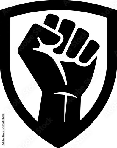 "Raised Fist Shield Emblem" vector bundle