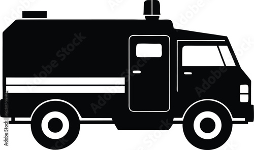 Armored truck silhouette graphic design