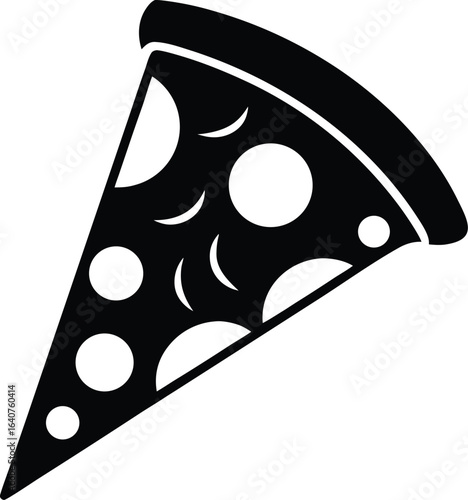 Minimalist silhouette of a pizza slice