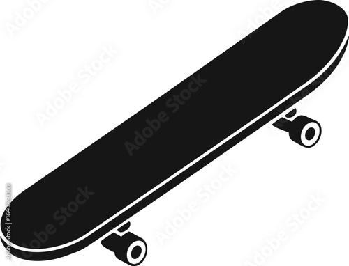 Modern silhouette of a skateboard design
