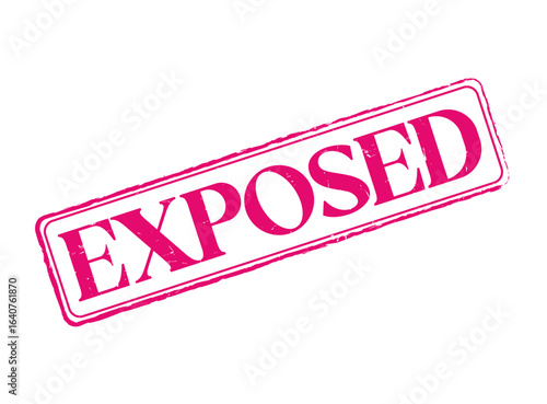 Exposed Rubber Stamp Seal with an Outline and Text