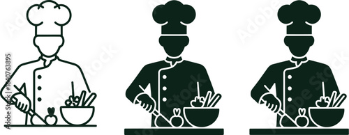 Skilled chef preparing fresh ingredients for culinary creation