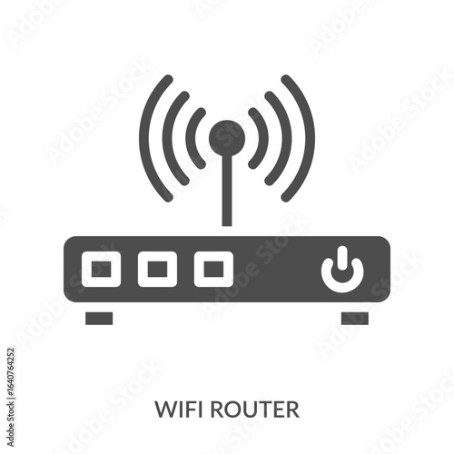 Wifi Router Icon Line Style. Design Vector Illustration