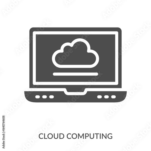 Cloud Computing Icon Line Style. Design Vector Illustration
