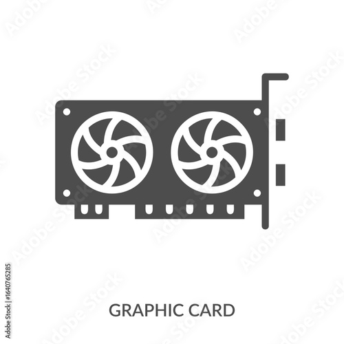 Graphic Card Icon Line Style. Design Vector Illustration