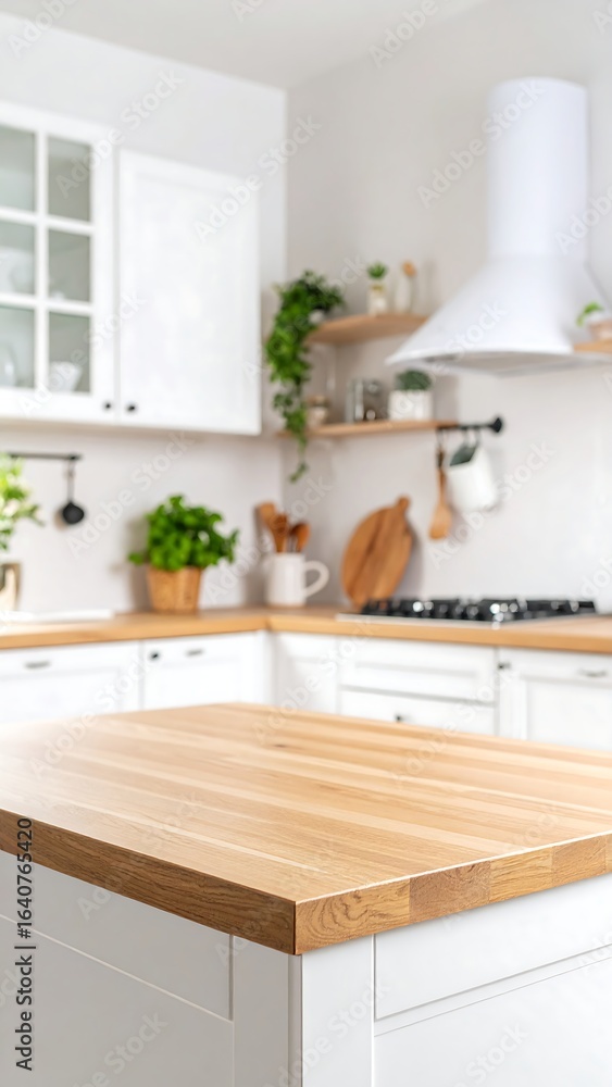 Fototapeta premium Blurred modern kitchen interior