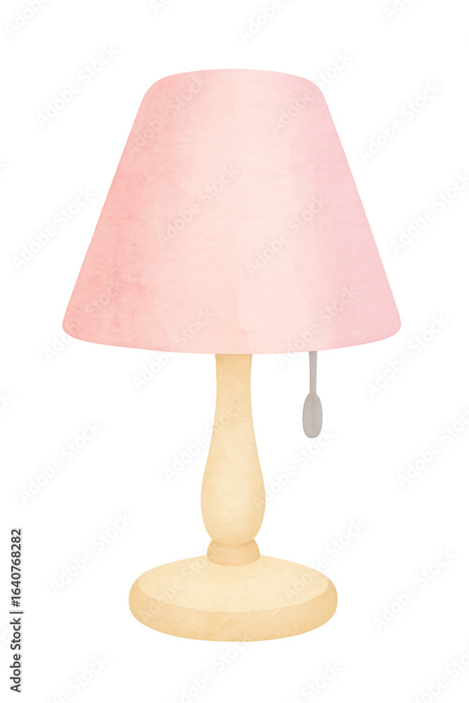 Obraz premium Pastel Watercolor Bedside Lamp PNG