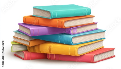 A colorful stack of books