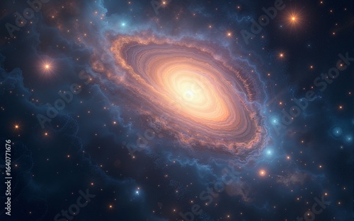 A cosmic nexus of energy and structure  exploring the intersection of consciousness and spacetime. High quality