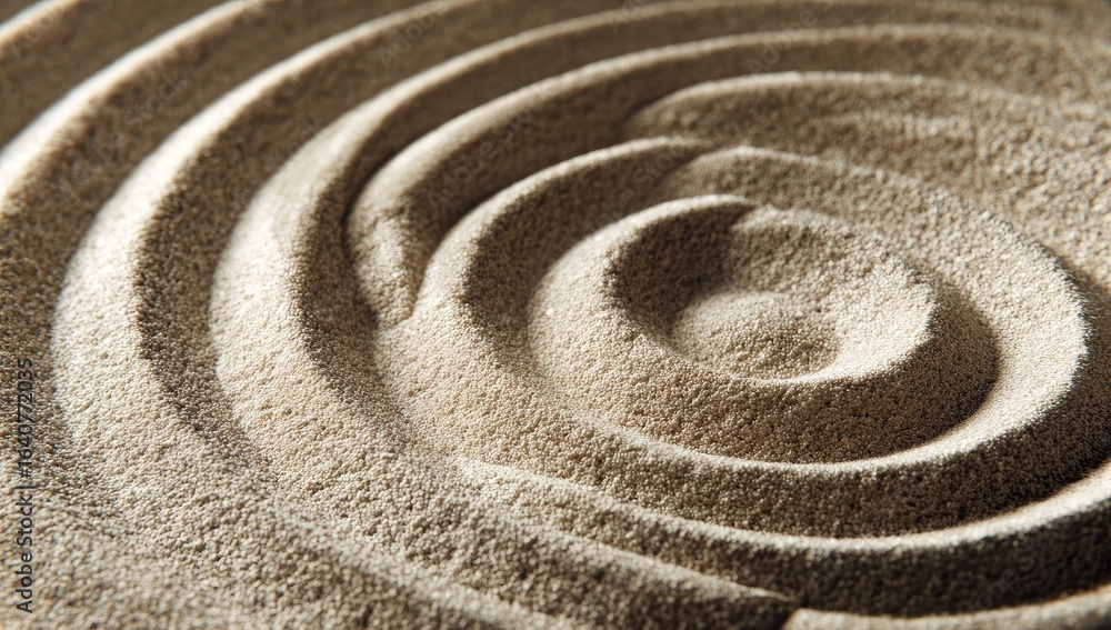 Naklejka premium Close-up of concentric sand patterns