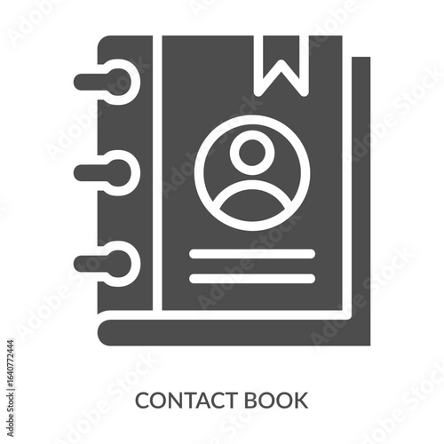 Contact Book Icon Line Style. Design Vector Illustration