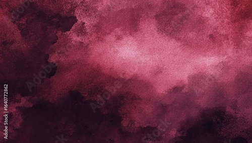 Abstract watercolor wash, deep burgundy and dark crimson hues