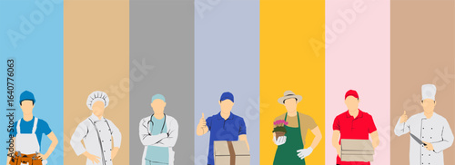 different people occupation abstract background