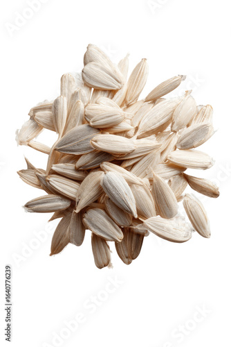 Cluster of pale cream-colored sunflower seeds