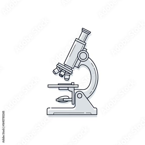 A simple line drawing illustration of a classic microscope, ready for scientific exploration.