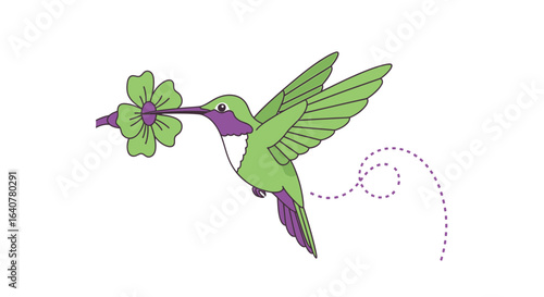 Graceful Hummingbird Delivering a Delicate Flower a Symbol of Joy and Beauty