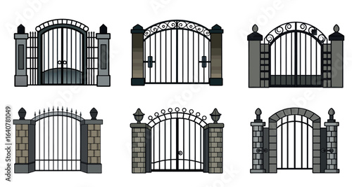 Forged gate set. Wrought gate set