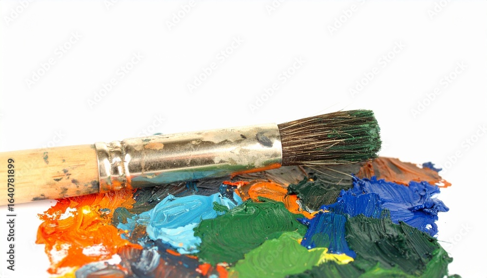 Fototapeta premium watercolor paints and brushes