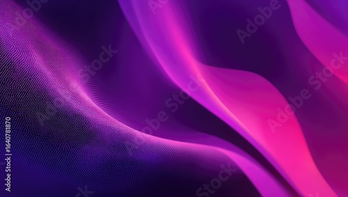 Abstract digital art, vibrant flowing curves of magenta and purple, with a subtle mesh effect
