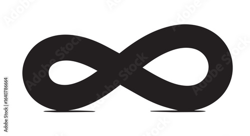  Infinity loop with twist in silhouette white background.
