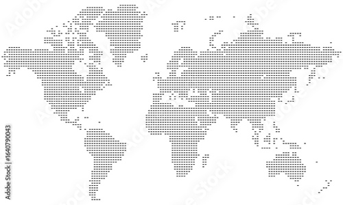 A complete rectangular horizontal shape word map. An essential graphic for worldwide travel and business presentations. Detailed cartography showing every land mass and ocean