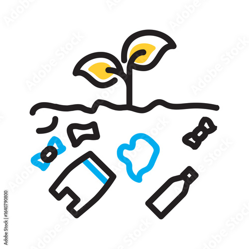 Vector multi color icon for Contamination