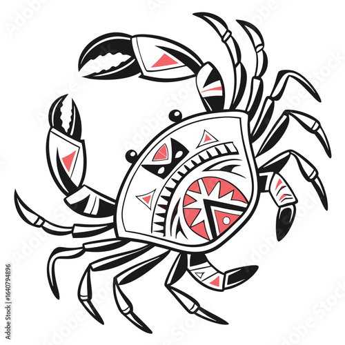 Tribal Cancer Zodiac Sign Illustration