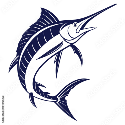 Aquatic Hunter Leaping Marlin Graphic