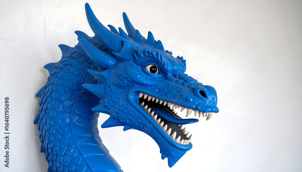 Blue dragon head sculpture Blue dragon head sculpture