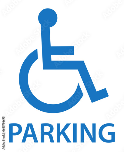 Disabled Parking Signs - Disabled Symbol. parking sign for disabled. printable public symbol set simple blue minimalist design
