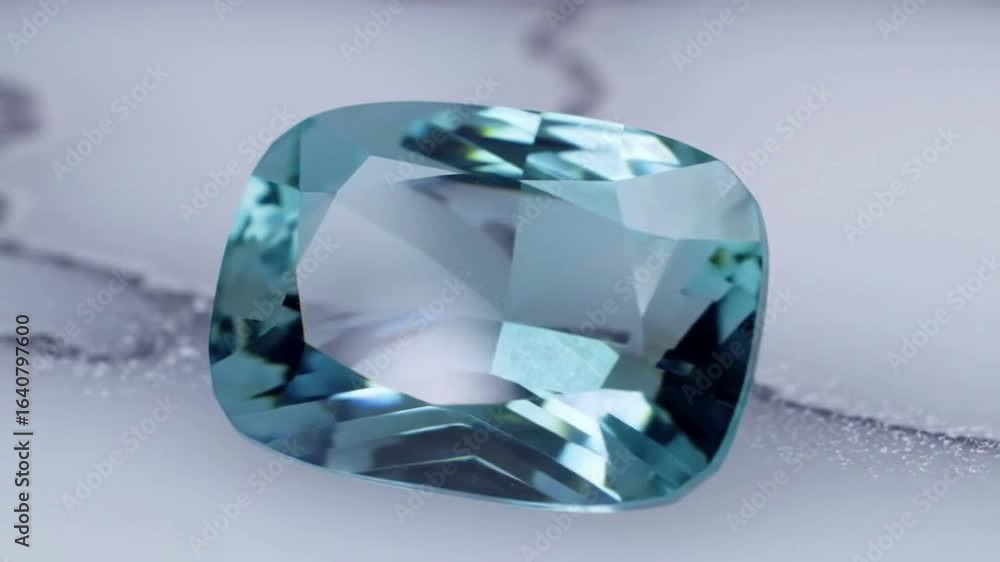 Stunning Aquamarine Gemstone Sparkling with Light, Ideal for Jewelry and Luxury Branding Stunning Aquamarine Gemstone Sparkling with Light, Ideal for Jewelry and Luxury Branding