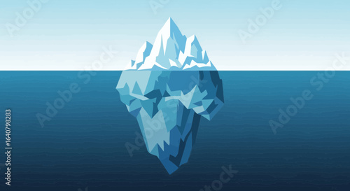 Mysterious Iceberg Floating In Blue Water Depicting Hidden Complexity