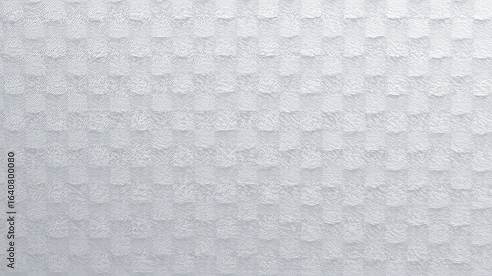 Fototapeta premium White geometric background with pattern, abstract texture of embossed paper or plastic, minimalist surface for modern architectural design or technology presentation