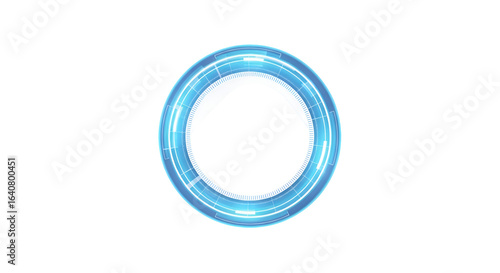 Blue HUD Element Spins with Transparent Background