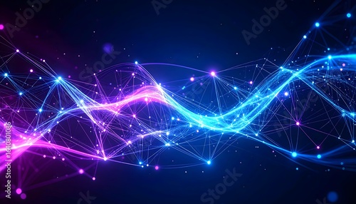 Wallpaper Mural Abstract visualization of quantum entanglement, glowing interconnected nodes Torontodigital.ca