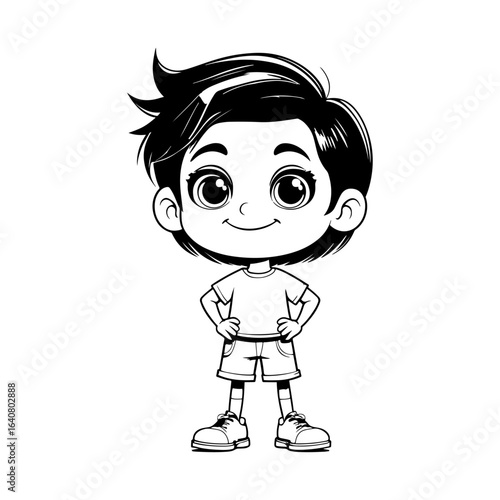 A childhood filled with endless curiosity and mischief: A little boy's lively smile and curious eyes reveal his mischievousness and the pure joy of childhood.