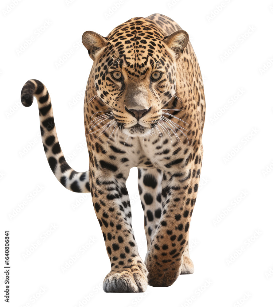 Fototapeta premium Leopard in profile, alert and walking